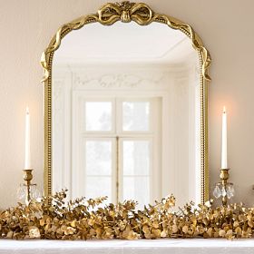 LoveShackFancy Gold Bow Arched Mirror (26"x 35.75")