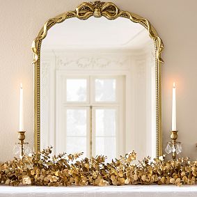 LoveShackFancy Gold Bow Arched Mirror (26"x 35.75")