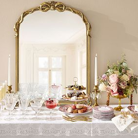 LoveShackFancy Gold Bow Arched Mirror (26"x 35.75")