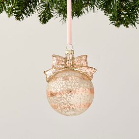 LoveShackFancy Striped Mercury Ornament with Bow