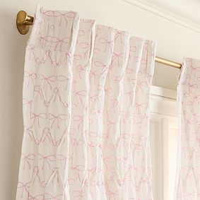 Smock Top Bow Light-Filtering Curtain