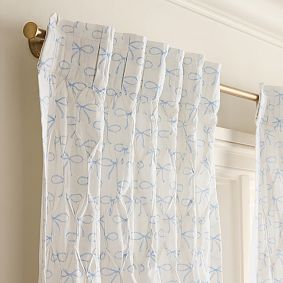 Smock Top Bow Light-Filtering Curtain