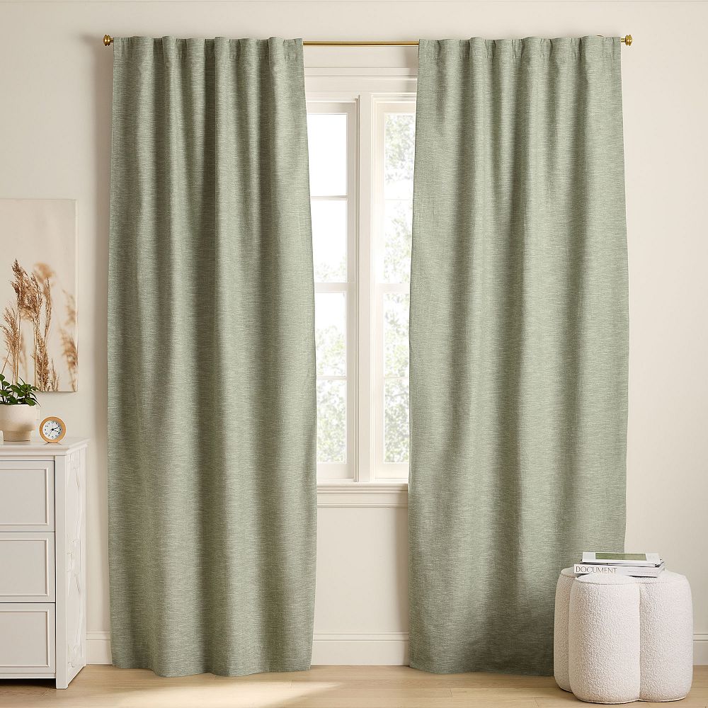 Evelyn Linen Blackout Curtain - Size: 54"W x 63"L