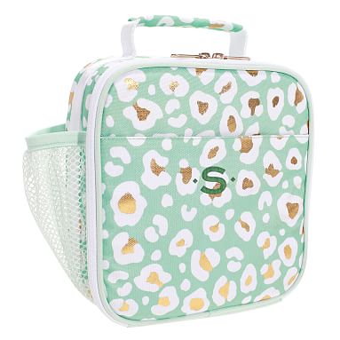 Gear-Up Aqua Gold Metallic Leopard Recycled Lunch Box