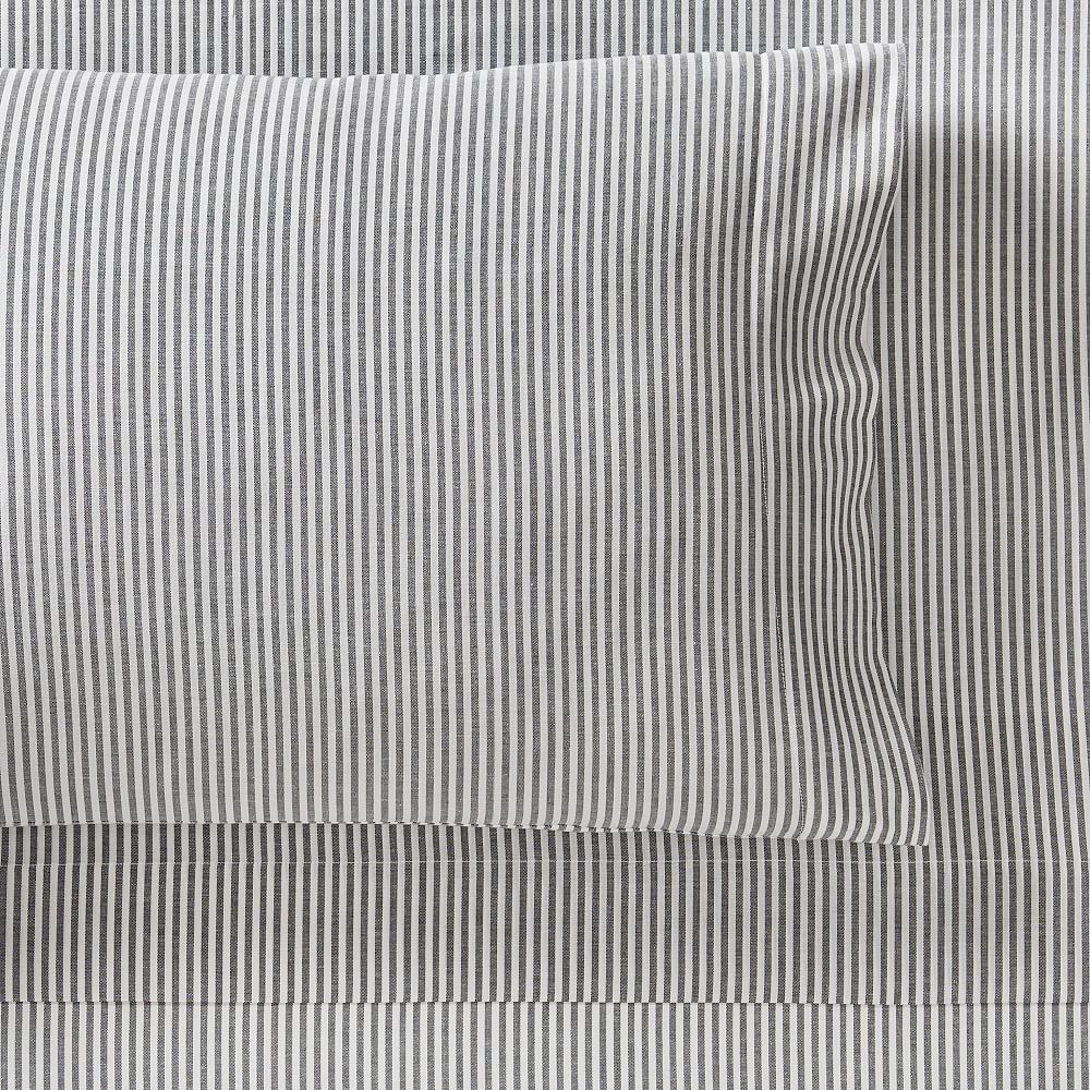 Boxter Stripe Organic Sheet Set - Queen, White/onyx