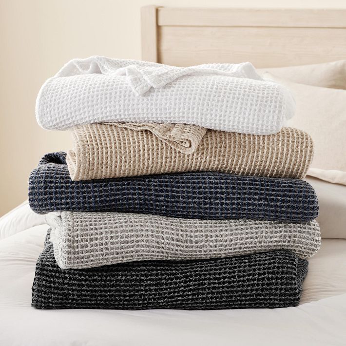 Waffle Weave Blanket – Soft Cotton Blend | Pottery Barn Teen display picture 1