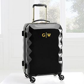Luxe Hard-Sided Black Carry-On Spinner Suitcase