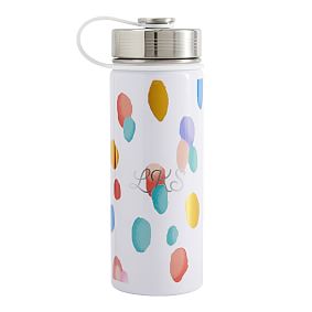 Slim Metallic Rainbow Drops Water Bottle