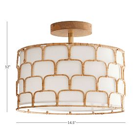 Bamboo Drum Flush Mount