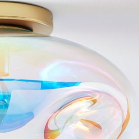 Iridescent Globe Flush Mount (14")