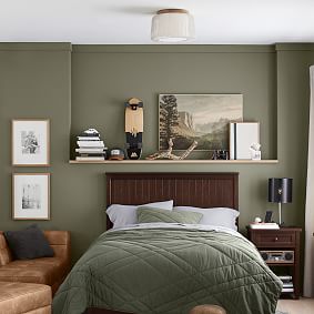 White Rattan Flush Mount (16")