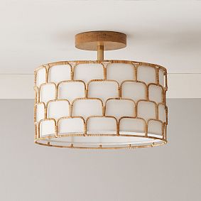 Bamboo Drum Flush Mount