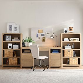 Costa Storage Desk &amp; Bookcase Set (120")
