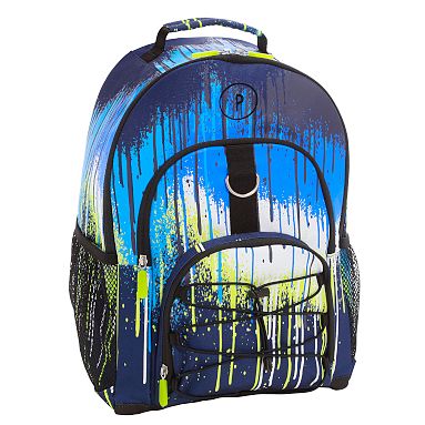 Gear-Up Drip Painting Blue Recycled Backpack, Large