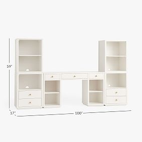 Keaton Storage Desk &amp; Bookcase Super Set (100")