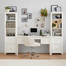Beadboard Smart Small Space Storage Desk &amp; Bookcase Set (94.5"&ndash;103.5")