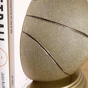 Basketball Shaped Bronze Bookends - Set of 2