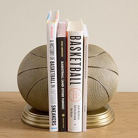 Basketball Shaped Bronze Bookends - Set of 2