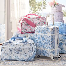 LoveShackFancy Jet-Set Pink Floral Ribbon Duffle Bag