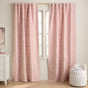 Velvet Floral Light-Filtering Curtain