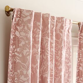 Velvet Floral Light-Filtering Curtain