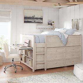 Beadboard Full Low Loft Bed