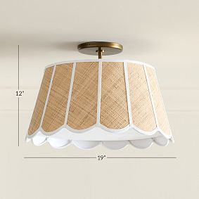 Frankie Woven Grass Cloth Flushmount (19")