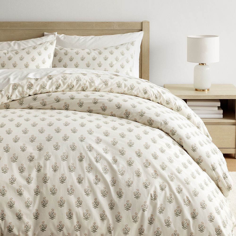 Flower Duvet Cover - Full/Queen, Warm Multi