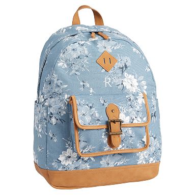 Northfield Light Blue Camilla Floral Recycled Backpacks