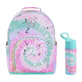 Gear-Up Tie-Dye Metallic Backpack &amp; Water Bottle Bundle