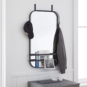 Metal Grid Functional Over-the-Door Mirror