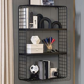 Metal Grid Wall Bookcase (24&quot;x36&quot;)