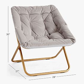 Velvet Gray Hang-A-Round Square Chair
