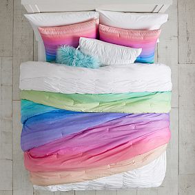 Watercolor Rainbow Ombre Comforter
