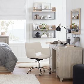 Industrial Wall Mirror with Storage (30"x29")