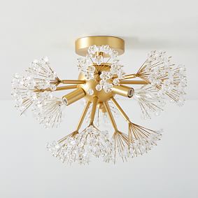 Monique Lhuillier Crystal Flowers Flush Mount