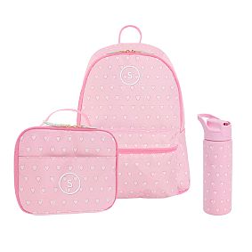 Colby Roller Rabbit Pink Hearts Backpack &amp; Cold Pack Lunch Bundle, Set of 3