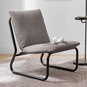 Enzyme Washed Canvas Light Gray Brooks Lounge Chair