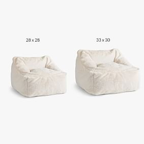 Polar Bear Faux Fur Ivory Modern Bean Bag Lounger Collection