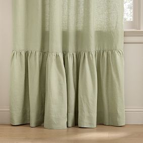 Belgian Linen Ruffle Light-Filtering Curtain