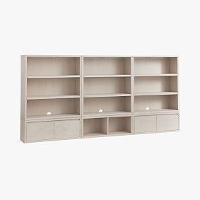 Costa 3-Shelf Bookcase with Drawer Bases, Set of 3 (120")