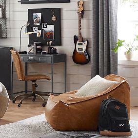 Faux Leather Caramel Modern Bean Bag Lounger Collection