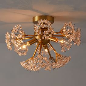 Monique Lhuillier Crystal Flowers Flush Mount
