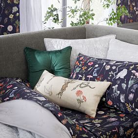 Upholstered Square Velvet Pillow