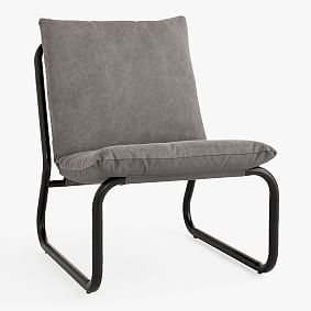 Enzyme Washed Canvas Light Gray Brooks Lounge Chair