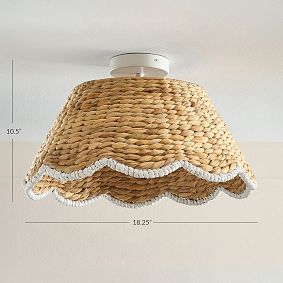 Hudson Scallop Rattan Flush Mount (18")