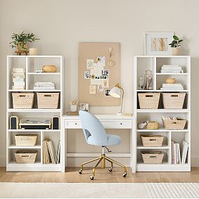 Stack Me Up Writing Desk &amp; Bookcase with Mixed Shelves Set (100")