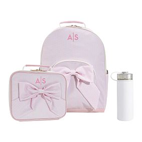 Gear-Up Le Petit Pink Bow Backpack &amp; Cold Pack Lunch Bundle, Set of 3