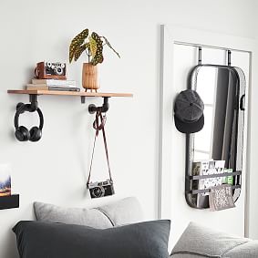 Metal Grid Functional Over-the-Door Mirror