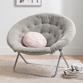 Sherpa Light Gray Hang-A-Round Chair